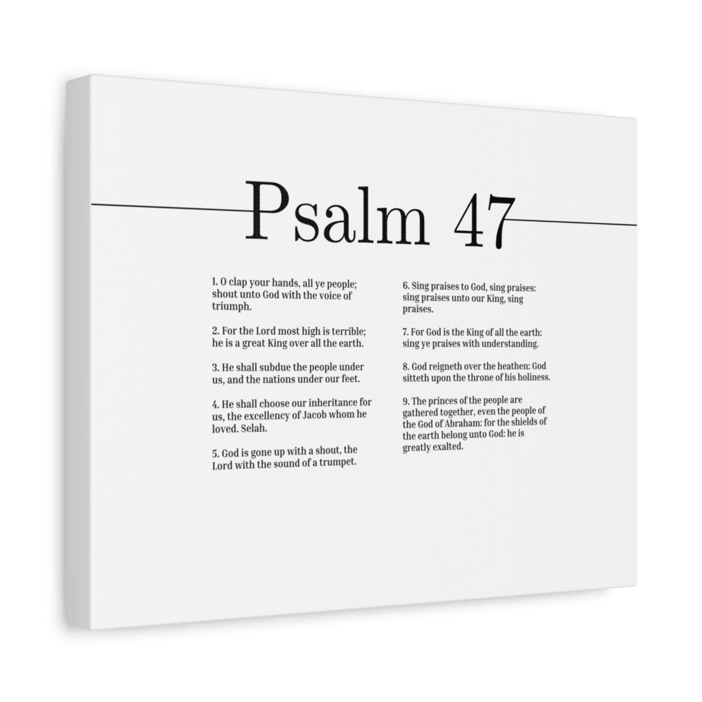 Scripture Canvas For God Is King Psalm 47 Christian Wall Art Bible Verse Print